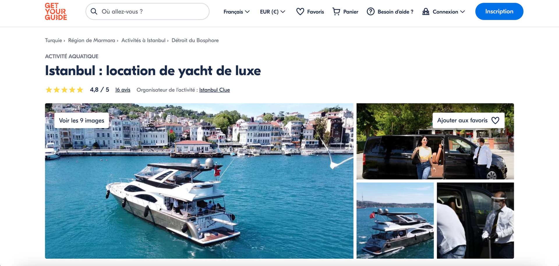 getyourguide location yacht istanbul