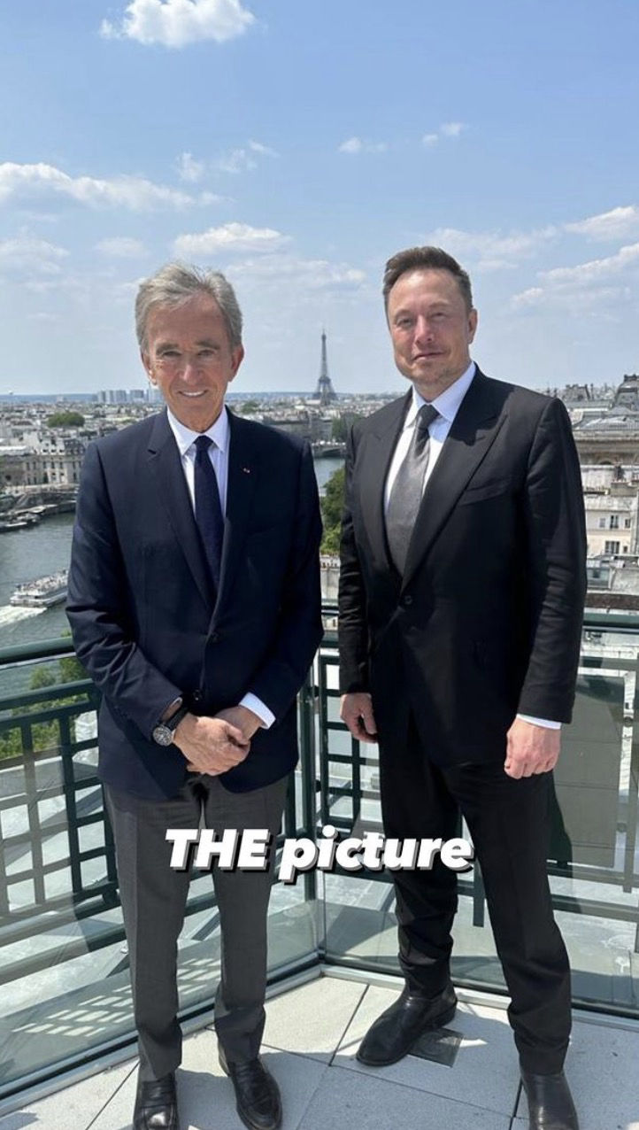 elon musk et bernard arnault photo originale