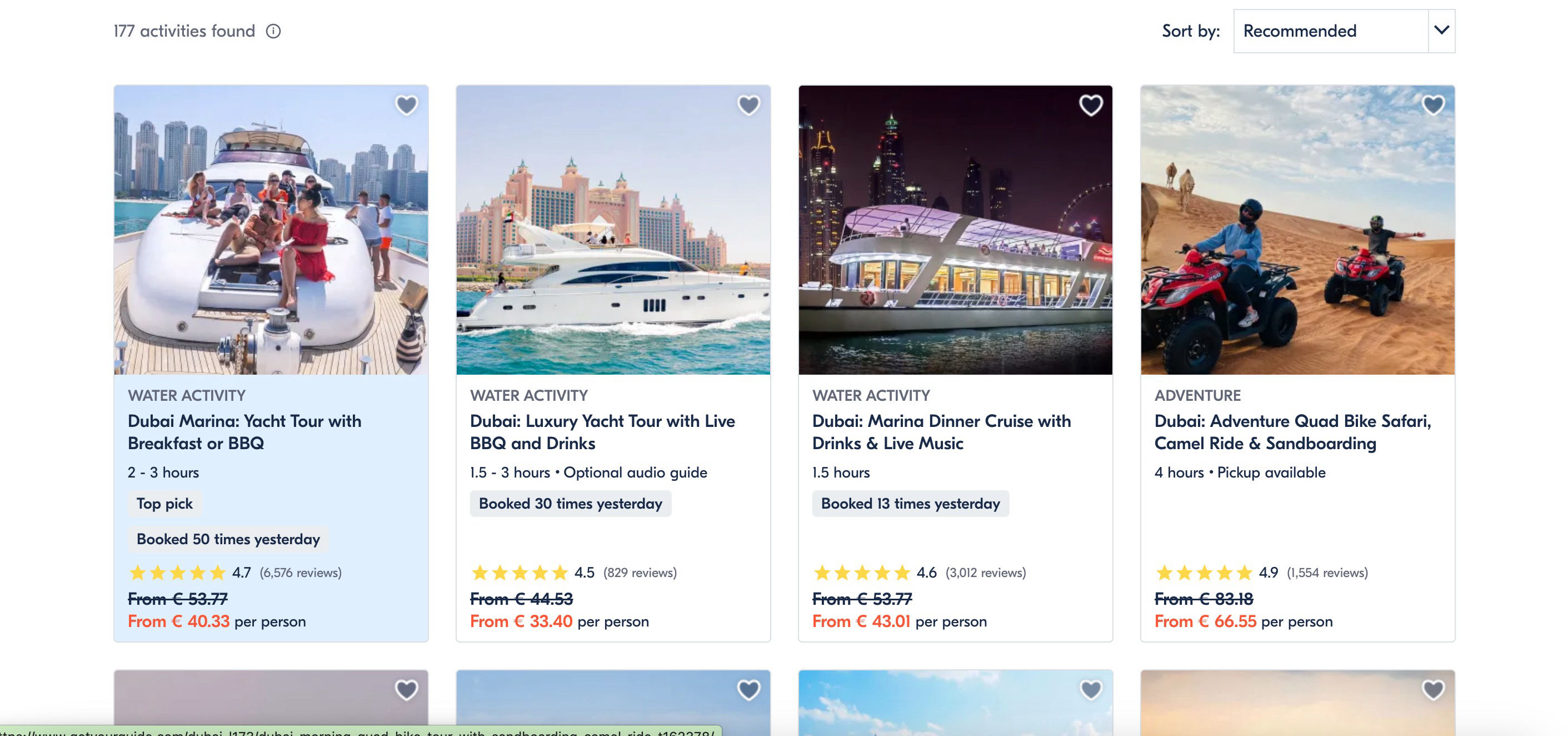 getyourguide louer un yacht à dubai